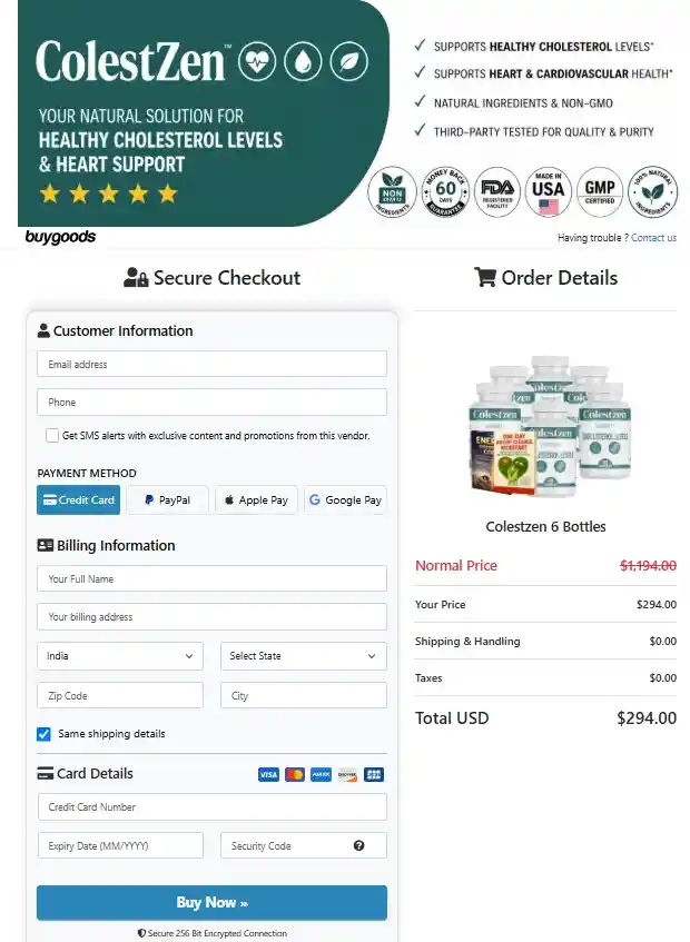 ColestZen Order Page